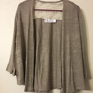 Light cardigan with lace back.